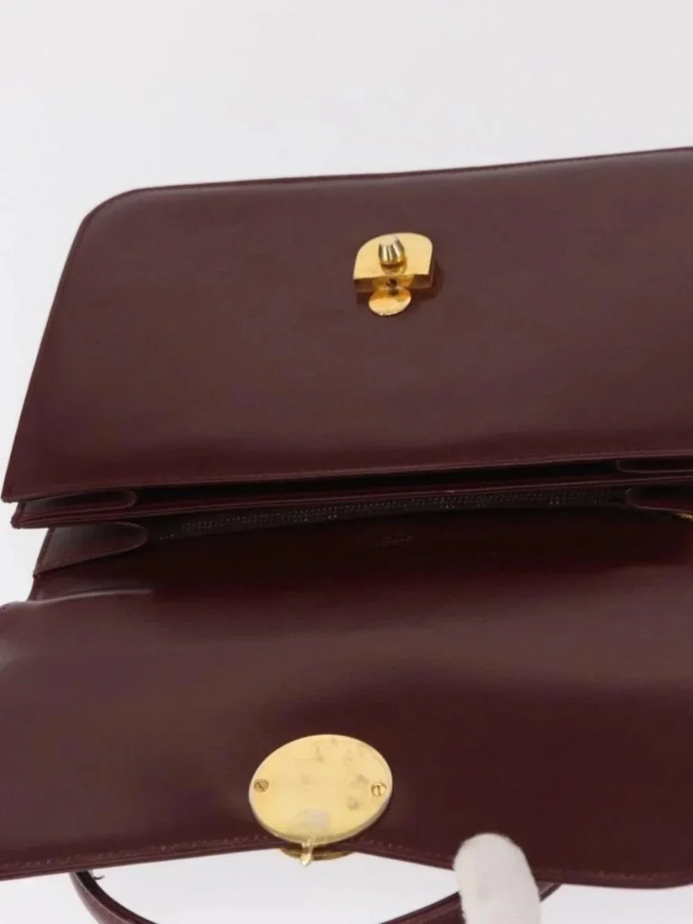 GUCCI Hand Bag Leather Bordeaux Gold Auth ep13170 - Picture 10 of 16